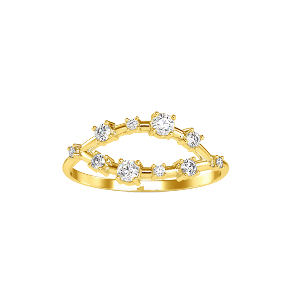 14K Yellow Gold Diamond Ring Guard