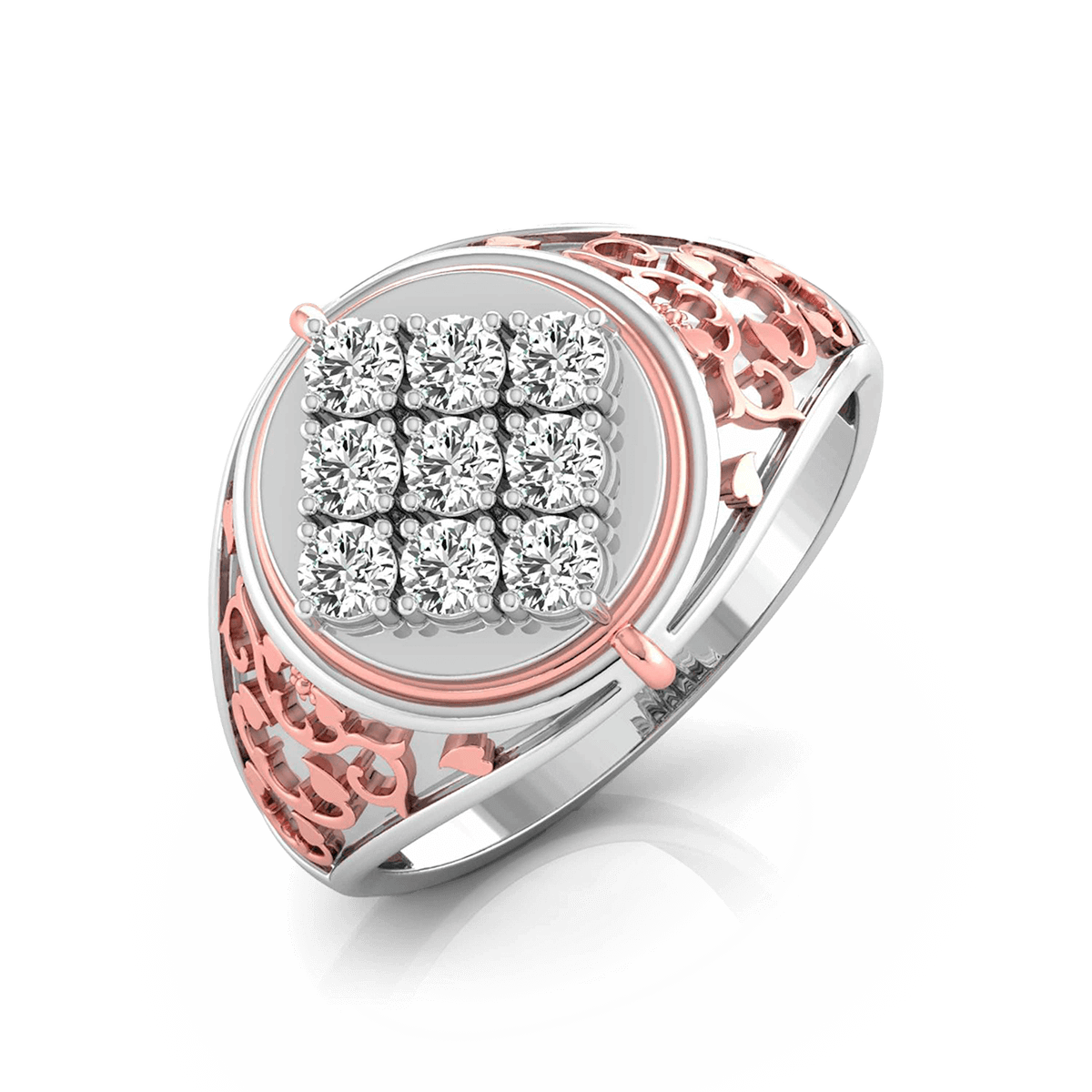 Rectangular rose gold lab grown diamonds 0.654 crt Tim men's ring | Design  your own